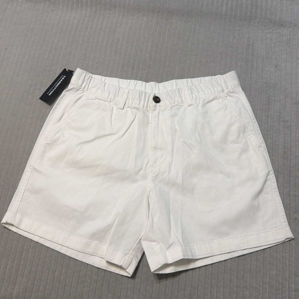 NWT Bearbottom Mens Stretch Cotton Shorts L Polar Bear White Preppy Summer